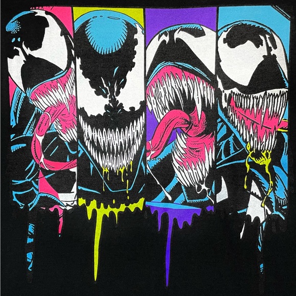Marvel Character Venom Neon Black Comic Panel Graphic Tee Size S / C / P (34/36) - Picture 1 of 6